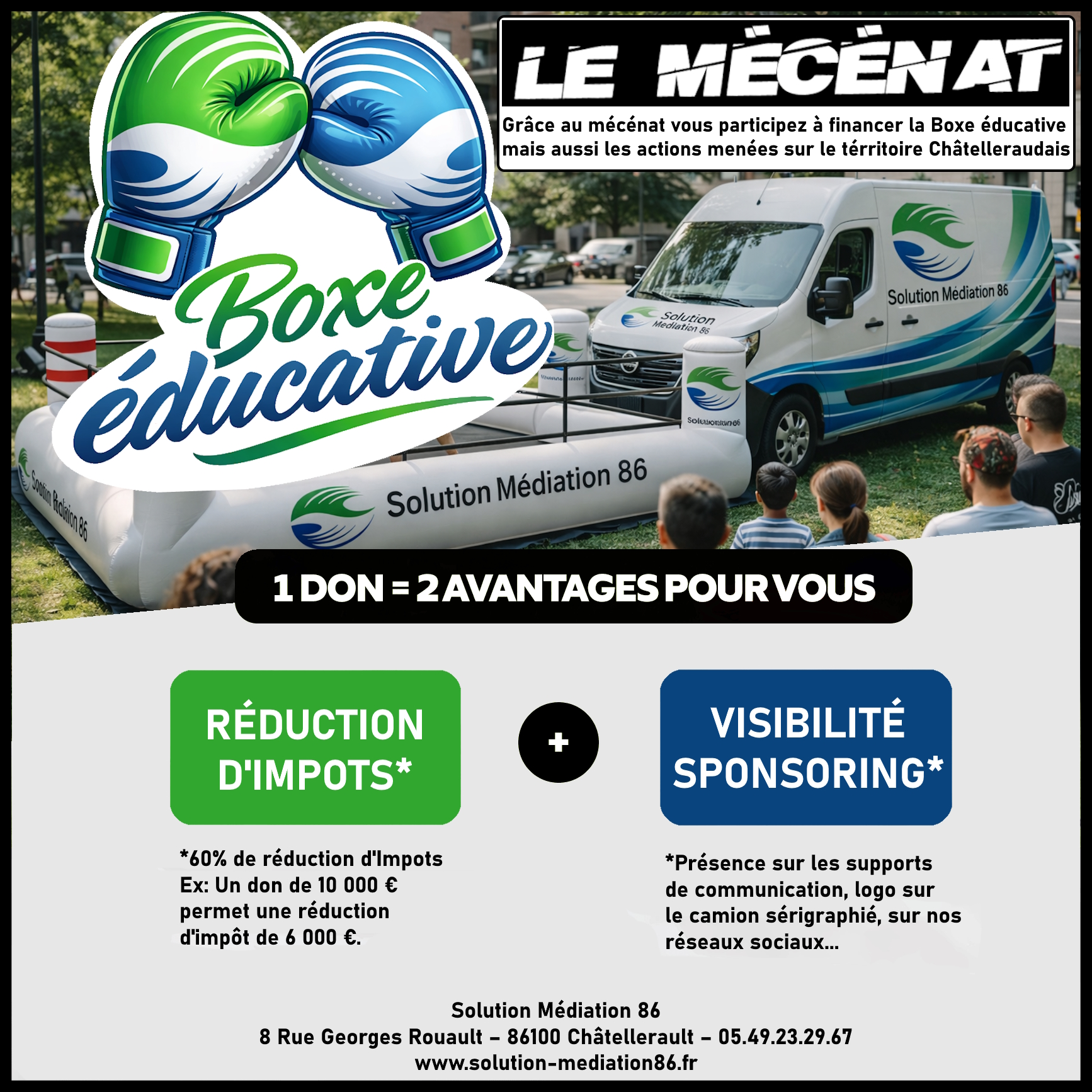 Visuel mécénat Boxe éducative
